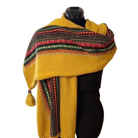 Accessories - Colorful Knit Scarf with Tassels
